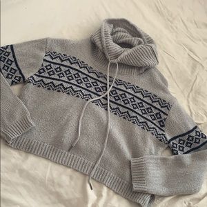 Cropped Cowl Neck Sweater